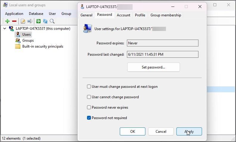 lusrmgr exe enable password expiration windows 11 home