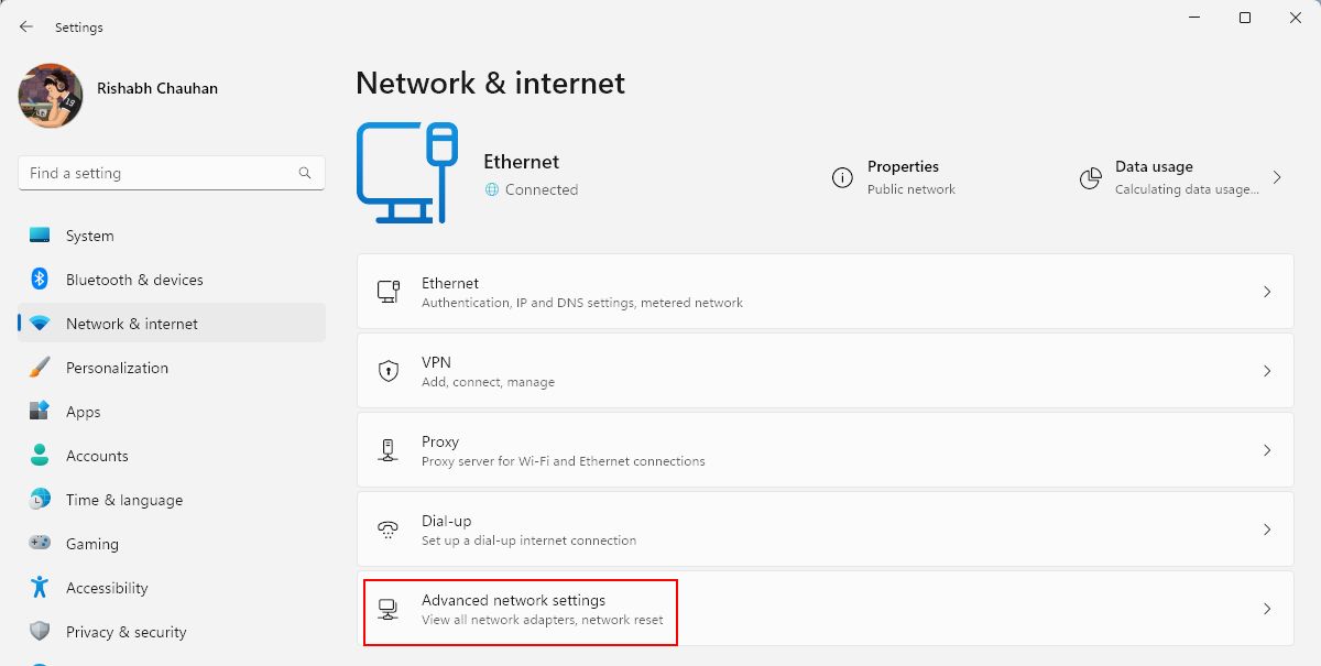 Network And Internet Settings Preview
