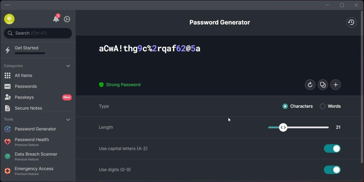 nordpass manager password generator