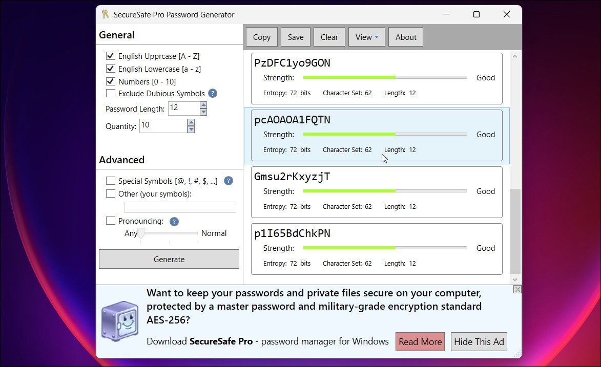 securesafe pro password generator