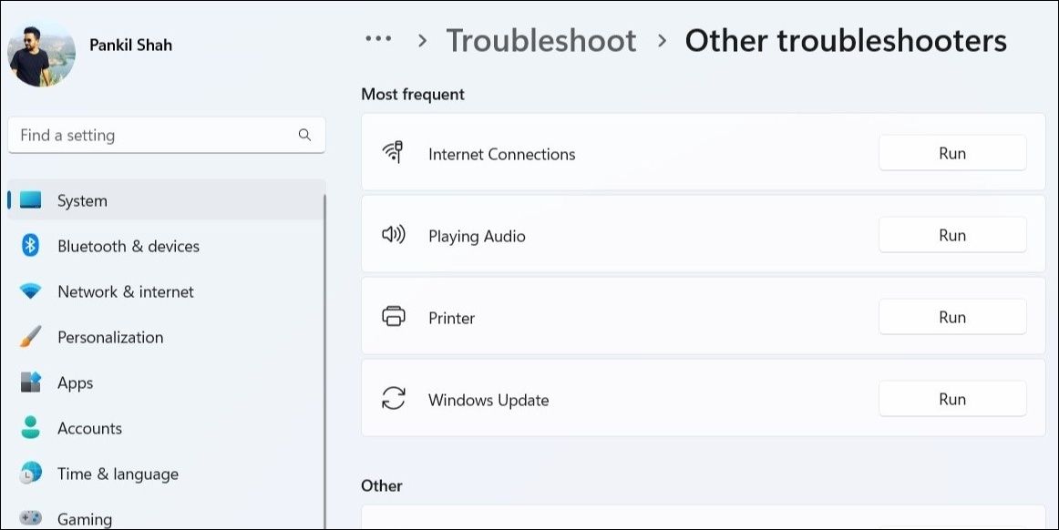 Windows Troubleshooters