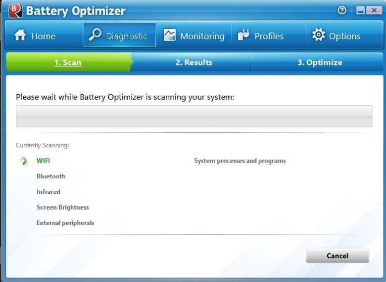 Battery Optimizer User interface