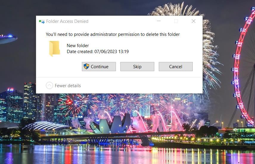 The Folder Access Denied message