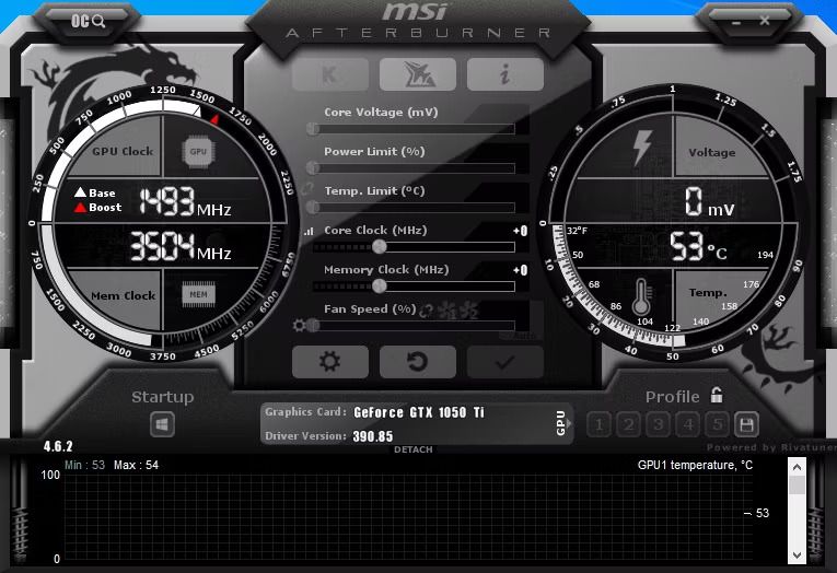 MSI afterburner core clock