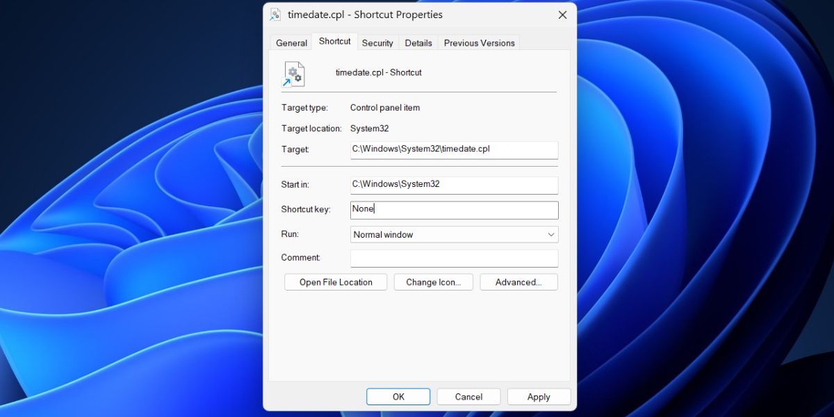 Open Date and Time Settings Using Keyboard Shortcut