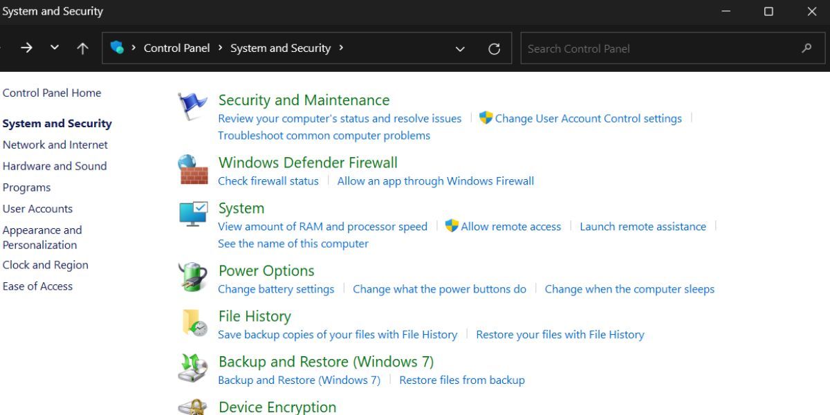 Open File History Using Control Panel