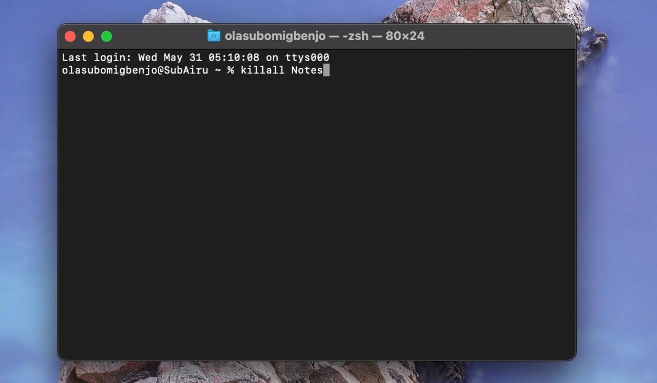 Quit Command in Terminal on macOS