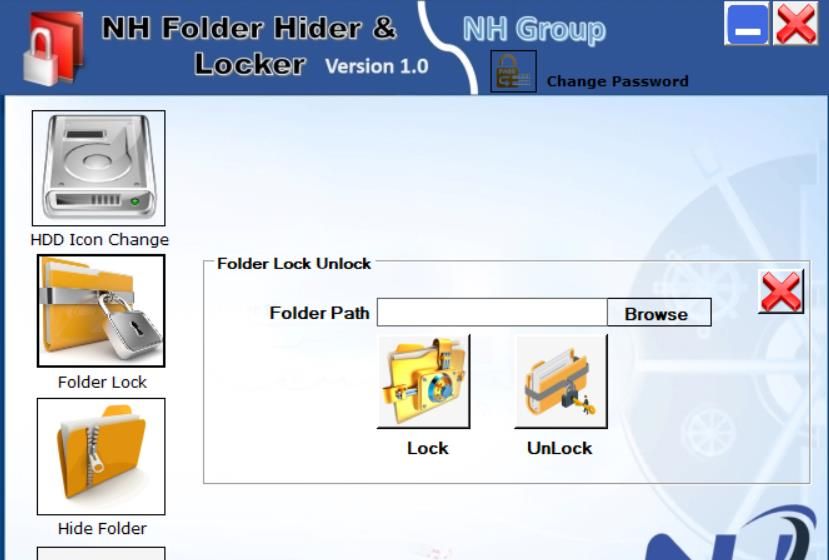 The Folder Lock tab