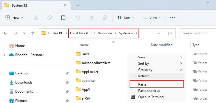 Windows System32 Folder