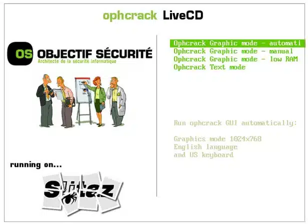 Ophcrack LiveCD̓[hJn